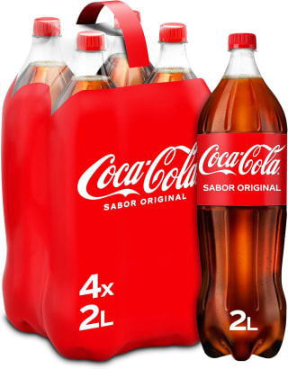 Coca-Cola Sabor Original, Refresco de Cola Pack 4 Botellas 2L por 6.08€