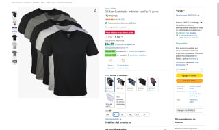 5 Camisetas Interiores Gildan Cuello-V por $337 | Amazon
