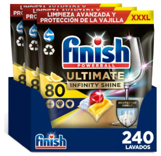 240 pastillas Finish Powerball Ultimate Infinity Shine Limón por 31,95€