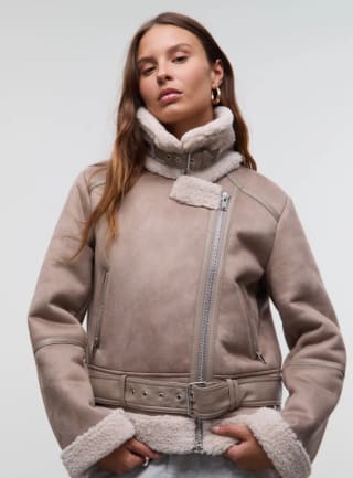 DOUBLEFACE-BIKER - Chaqueta de cuero sintético - marrón claro por 19.90€
