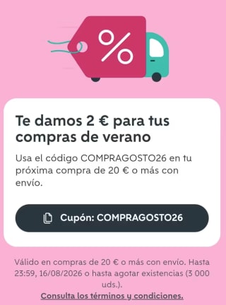 Wallapop 2€ descuento en pedidos superiores a 20€ (cuentas seleccionadas)