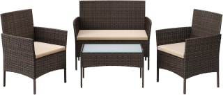 SONGMICS Conjunto de Muebles de Jardín de Mimbre por 139.99€