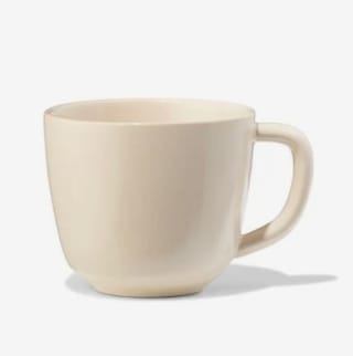 Tasse à café de 185ml pur faïence blanc cassé à 4,99€