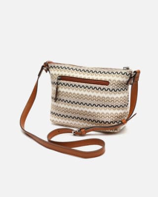Bolso bandolera pequeño con estampado jacquard y neceser pequeño por 12€