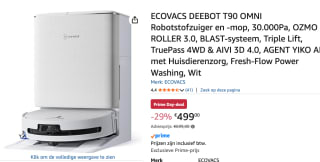 ECOVACS DEEBOT T90 Omni White Robotstofzuiger voor €499 bij Amazon