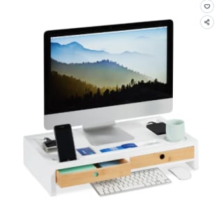 Support moniteur Relaxdays, rehausseur d’écran XL en bambou et MDF à 48,99€