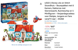 LEGO Disney Classic 43268 Lilo en Stitch strandhuis voor €44,99 bij Amazon