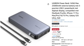 UGREEN Power Bank 145W Max 25000mAh voor €54,15 bij Amazon