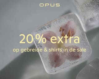 20% extra korting op gebreide kleding en shirts in de sale van OPUS