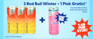 3 Red Bull Winter + 1 Red Bull Pink Gratis bij Die grenze