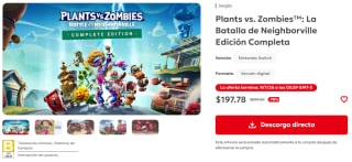 Plants vs. Zombies: La Batalla de Neighborville Ed Completa por $198 | Nintendo eShop