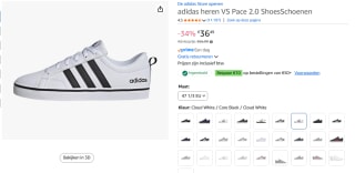 Adidas VS Pace Mens Trainers voor €36,49 bij Amazon