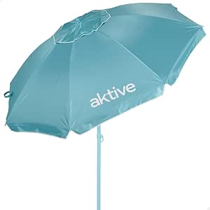 AKTIVE Sombrilla de Playa inclinable D220 cm, Azul, Exterior (62485) por 18.66€