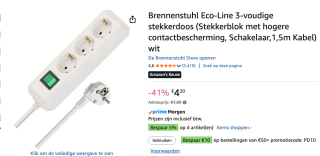 Brennenstuhl Eco-Line 3-voudige stekkerdoos voor €4,20 bij Amazon