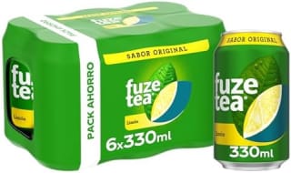 6 latas Fuze Tea Sabor Original, Refresco Té helado Limón 330 ml por 3.63€