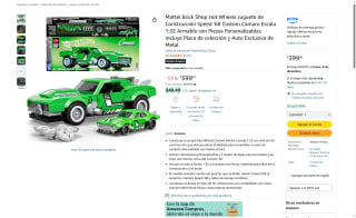 Juguete Camaro '68 1:32 Mattel Brick Shop por $399 | Amazon