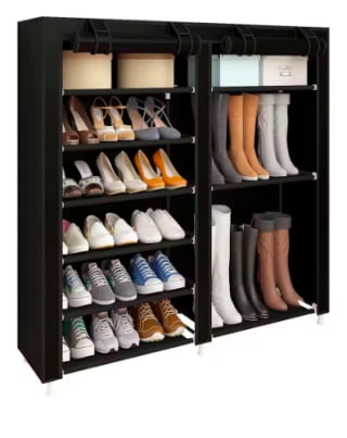 Zapatero tela puertas cremallera 110x120x30 cm por 13.25€