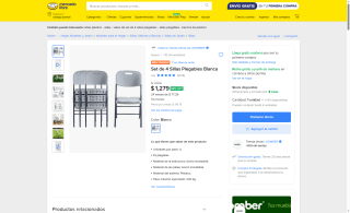Set de 4 sillas plegables Siena por $1,151 | Mercado Libre