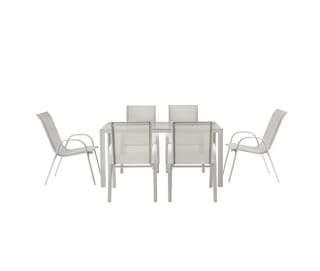 Set de jardín LORCA con mesa rectangular y 6 sillas por 119.20€