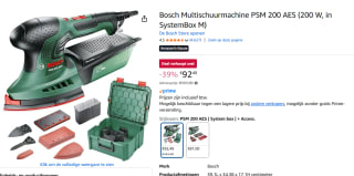 Bosch Multischuurmachine PSM 200 AES 200 W, in SystemBox voor €92,49 bij Amazon