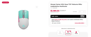Mouse Gamer Mini Asus TUF Hatsune Miku Inalámbrico por $1,189 | Office Depot