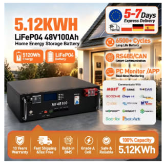 LiFePO4 batterij 48V 120Ah (6,14 kWh) voor €693,58 bij AliExpress