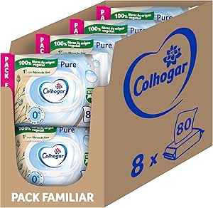640 toallitas Colhogar Pure Moist Sin Alcohol - Pieles Sensibles por 11.96€