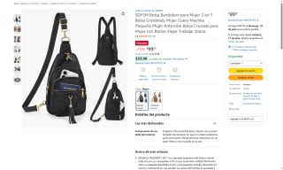 Bolsa Bandolera 2 en 1 para Mujer por $99 | Oferta Amazon