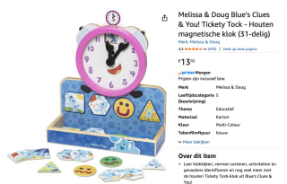 Melissa & Doug Blue’s Clues & You! Tickety Tock - Houten magnetische klok voor €13,02