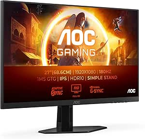 AOC 27G4XED Gaming Monitor 27 Pulgadas 180Hz Panel Fast IPS, 1ms GtG por 99€