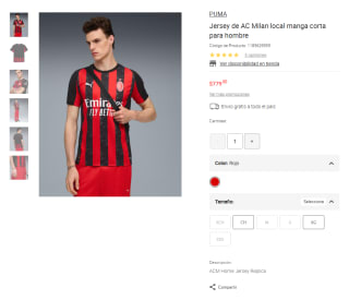 Jersey AC Milan manga corta por $779 | Liverpool