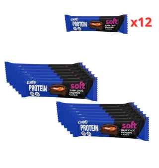 Pack de 12×45gr Hero Proteínas Chocolate negro Brownie por 7.99€.