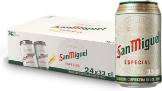San Miguel Especial Lager, Pack 24 Latas x 33cl, Cerveza Premium Española por 7,56€