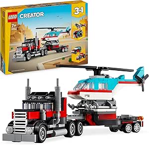 LEGO Creator 3 en 1 Camión Plataforma con Helicóptero Convertible por 15.99€