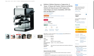 Cafetera Espresso CKM-650 EIN Negro por $880 | Amazon