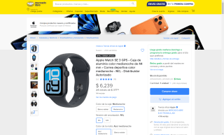 Apple Watch SE 3 44mm por $5,303 | Mercado Libre (HSBC)