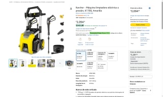 Karcher K1700 Hidrolavadora 1700 psi por $2,282 | Amazon