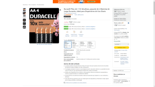 Pack 4 Pilas Duracell AA 1.5V por $72 | Oferta Amazon