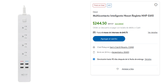 Multicontactos Smart WiFi Nexxt por $240 en Sam's Club