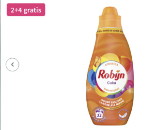 2+4 gratis op Robijn wasmiddel bij Plein
