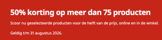 50% korting op meer dan 75 geselecteerde producten bij IKEA