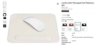 Londo Leder Mousepad met Polssteun voor €5,99 bij Amazon