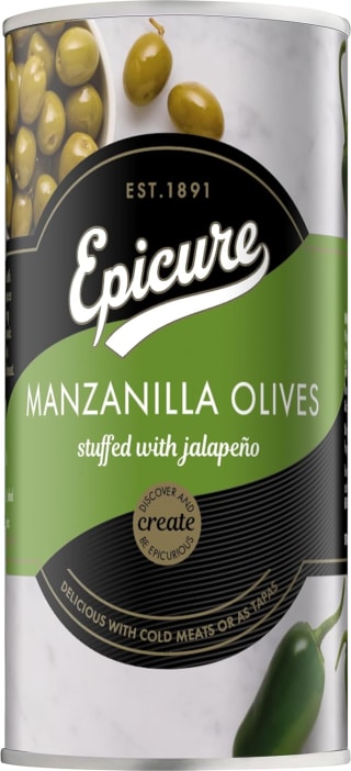 Epicure Jalapeno Stuffed Green Olives 350g for £1.42 with S&S