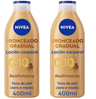 2 Botes de 400ml - Nivea Q10+ REAFIRMANTE + Autobronceadora Loción Corporal por 8.55€