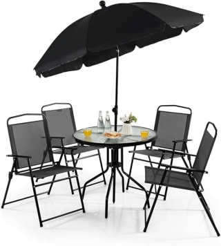 Comedor Jardin Mesa Redonda Cristal 4 Sillas por $3,289 | Oferta Amazon