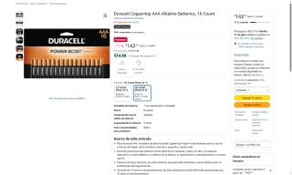 Pilas Duracell AAA 16 uds por $143 | Oferta Amazon