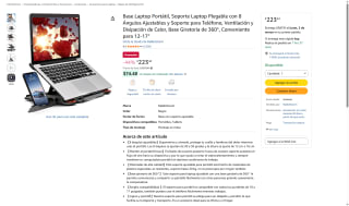 Base Ajustable Laptop 8 Ángulos 360° por $223 | Amazon