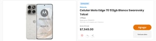Moto Edge 70 512GB Blanco Swarovsky Telcel por $7,949 | Chedraui