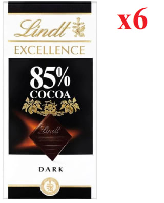 6 x Lindt Excellence Tableta de chocolate negro 85% Cacao - 100g por 5.94€