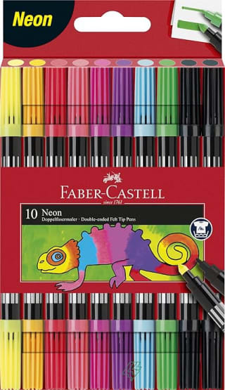 10 rotuladores Faber-Castell 151110 doble colores neón por 2,39€